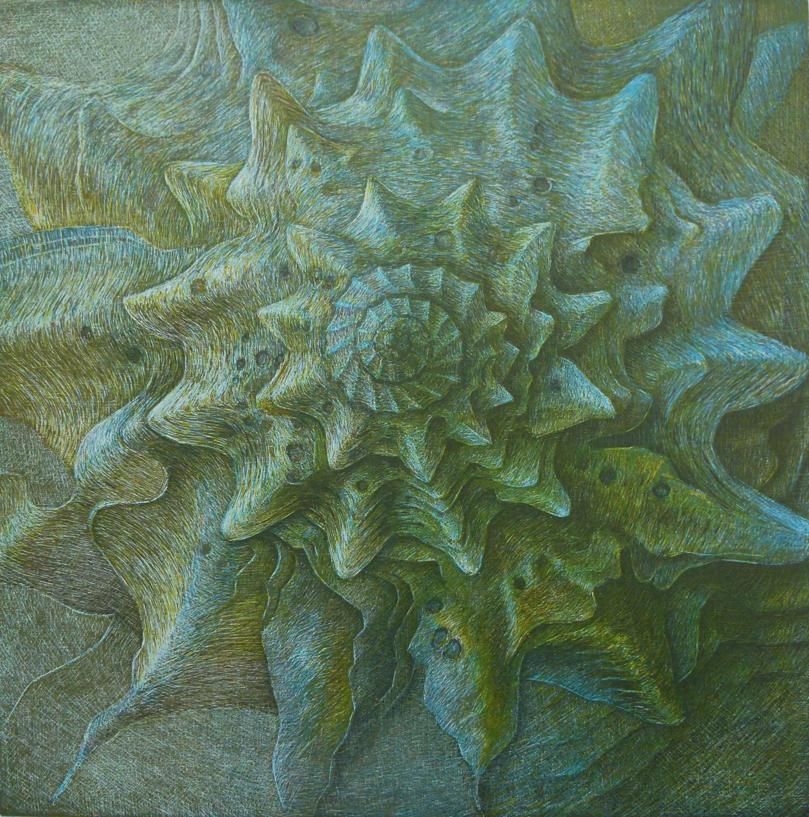 Atlantis 2 (Element Erde), Farbholzschnitt 2014