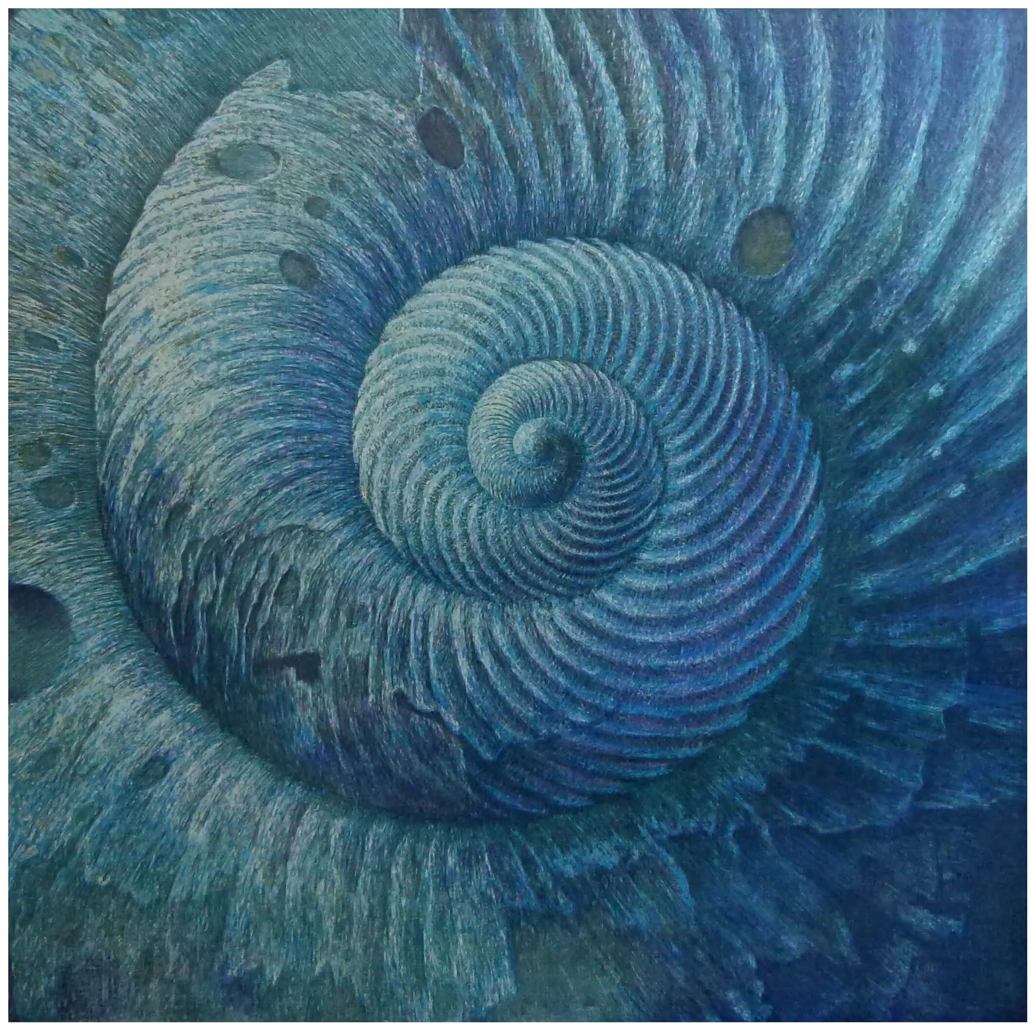 Atlantis 1 (Element Wasser), Farbholzschnitt 2014